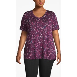 Lane Bryant Women's Active V-Neck Swing Tee 14/16 Paint Strokes