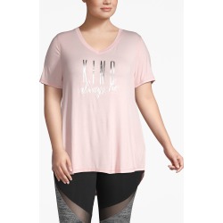 Lane Bryant Women's Active Always Be Kind Graphic Swing Tee 14/16 Strawberry Cream