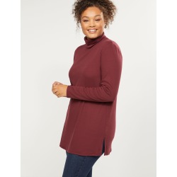 Lane Bryant Women's Ribbed Turtleneck Top 22/24L Zinfandel