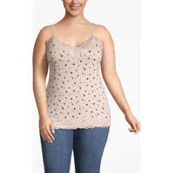 Lane Bryant Women's Lace-Trim Cami 14/16 Blush With Black