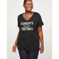 Lane Bryant Women's Sundays Are For Football Graphic Tee 18/20 Black