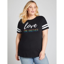 Lane Bryant Women's Love One Another Graphic Tee 14/16 Black