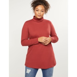 Lane Bryant Women's Ribbed Turtleneck Top 22/24L Rosewood