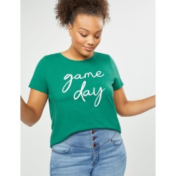 Lane Bryant Women's Game Day Graphic Tee 22/24 Evergreen