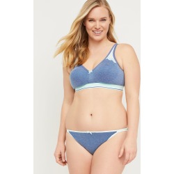 Lane Bryant Women's Cotton Double String Bikini Panty 0/2 Bijou Blue Marl