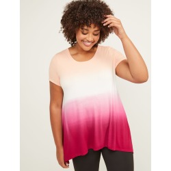 Lane Bryant Women's Livi Active Ombre Tee 14/16 Peach Melba