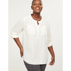 Lane Bryant Women's Soft Camp Blouse 22/24 Cream