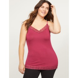 Lane Bryant Women's Lace-Trim Cami 14/16 Wine