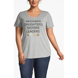 Lane Bryant Women's Women Foil Graphic Tee 14/16 Light Heather Gray