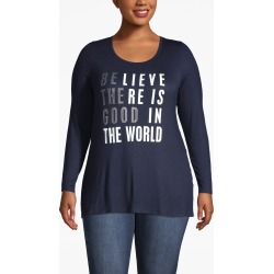 Lane Bryant Women's Good In The World Graphic Tee 14/16 Dark Water