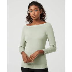 Le Chateau Womens - Knit Boat Neck Sweater in Celery Size XS Nylon/Viscose