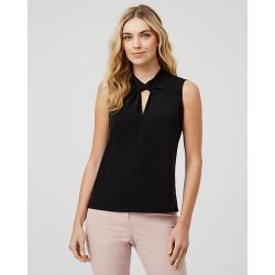 Le Chateau Womens - Knit Crepe Mock Neck Top in Black Size XS Polyester