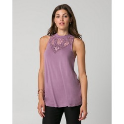 Le Chateau Womens - Jersey Crew Neck Top in Amethyst Size XS Polyester