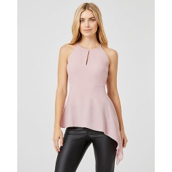 Le Chateau Womens - Asymmetrical Halter Neck Top in Lilac Size XS Polyester