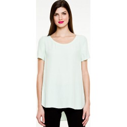 Le Chateau Womens - Crêpe de Chine Crew Neck Blouse in Celery Size XS Viscose