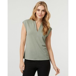 Le Chateau Womens - Knit V-Neck Top in Celery Size XS Polyester