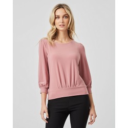 Le Chateau Womens - Knit Crew Neck Top in Salmon Size XS Polyester