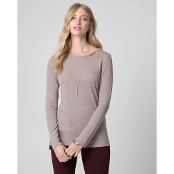 Le Chateau Womens - Jersey Scoop Neck Top in Taupe Size XS Polyester