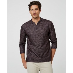 Le Chateau Mens - Viscose Blend Henley Neck Top in Bordeaux Size XS Cotton/Polyester/Viscose