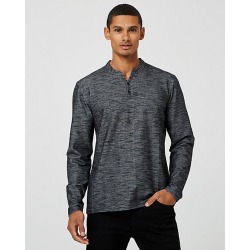 Le Chateau Mens - Viscose Blend Henley Neck Top in Black Size XS Cotton/Polyester/Viscose