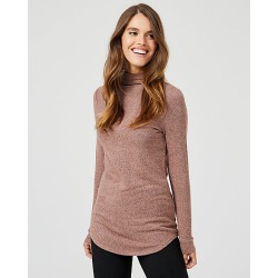 Le Chateau Womens - Knit Funnel Neck Tunic Top in Dusty Rose Size XS Polyester