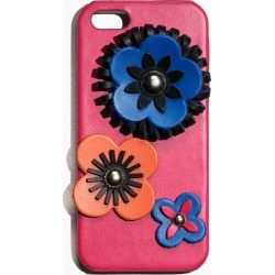 Leather Flower iPhone 5 Case - Pink