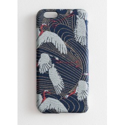 Crane Jacquard iPhone Case - Blue