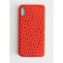 Croc Embossed iPhone Case - Red