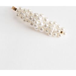 Pearl Cluster Hair Clip - White