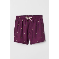 H & M - Printed Swim Shorts - Purple