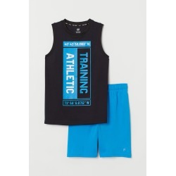 H & M - Tank Top and Sports Shorts - Black