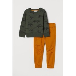 H & M - Sweatshirt and Pants - Green