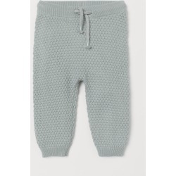 H & M - Textured-knit Pants - Turquoise