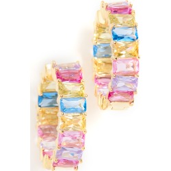 Adina's Jewel Pastel Baguette Hoop Earrings Gold One Size found on Bargain Bro Philippines from Shopbop AU/APAC for $120.62