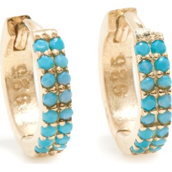 Adina's Jewel Colored Double Row Pave Huggie Earrings Turquoise One Size found on Bargain Bro Philippines from Shopbop AU/APAC for $55.97