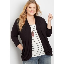 Maurices Plus Size Womens 3/4 Sleeve Slouchy Pocket Cardigan