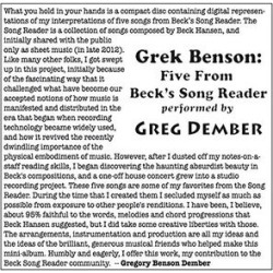 Grek Benson: Five from Beck's Song Reader
