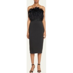 Strapless Feather Pencil Dress found on MODAPINS