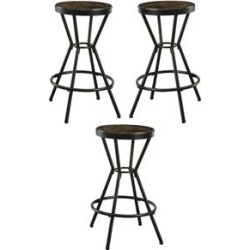 Home Square Stratus Industrial Metal Frame Bar Stool in Black - Set of 3 found on Bargain Bro Philippines from Homesquare for $212.99
