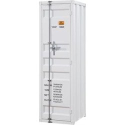 Industrial Style Metal Wardrobe with Recessed Door Front in White found on Bargain Bro Philippines from Cymax for $627.99