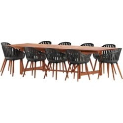 International Home Miami Corp Amazonia 11-Piece Patio Dining Set in Black/Brown found on Bargain Bro Philippines from Cymax for $2687.99