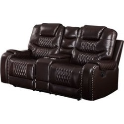 Braylon Loveseat with Console (Motion) in Brown PU found on Bargain Bro Philippines from Cymax for $1208.99