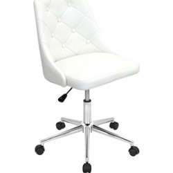 LumiSource Marche Metal and PU Leather Office Chair in White found on Bargain Bro from Homesquare for USD $152.75