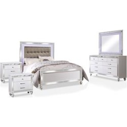 FOA Xulu 5pc White Wood Bedroom Set - Cal King+2 Nightstands+Dresser+Mirror found on Bargain Bro from Homesquare for USD $3,198.83