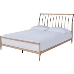 Industrial Metal Queen Bed with Tapered Legs and Slated Headboard in Copper found on Bargain Bro Philippines from Cymax for $939.99