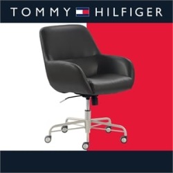 Tommy Hilfiger Forester Leather Office Chair Gray found on Bargain Bro from Homesquare for USD $226.47