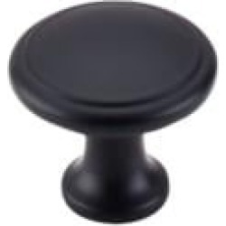 Top Knobs M378 Nouveau 1 1/8" Zinc Mushroom Shaped Ringed Cabinet Knob in Flat Black