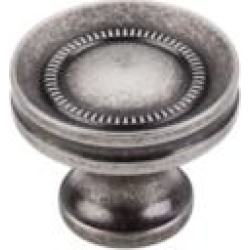 Top Knobs M294 Somerset II 1 1/4" Brass Mushroom Shaped Button Faced Cabinet Knob in Pewter Antique