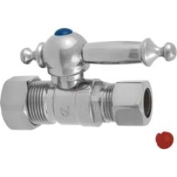 Kingston Brass CC4445TL Vintage 1/2" OD Compression Straight Shut-off Valve with Metal Lever Handle