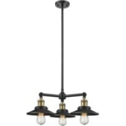 Innovations Lighting 207-M6 Railroad 19" Three Light Single Tier Chandelier with LED or Incandescent Bulb Option